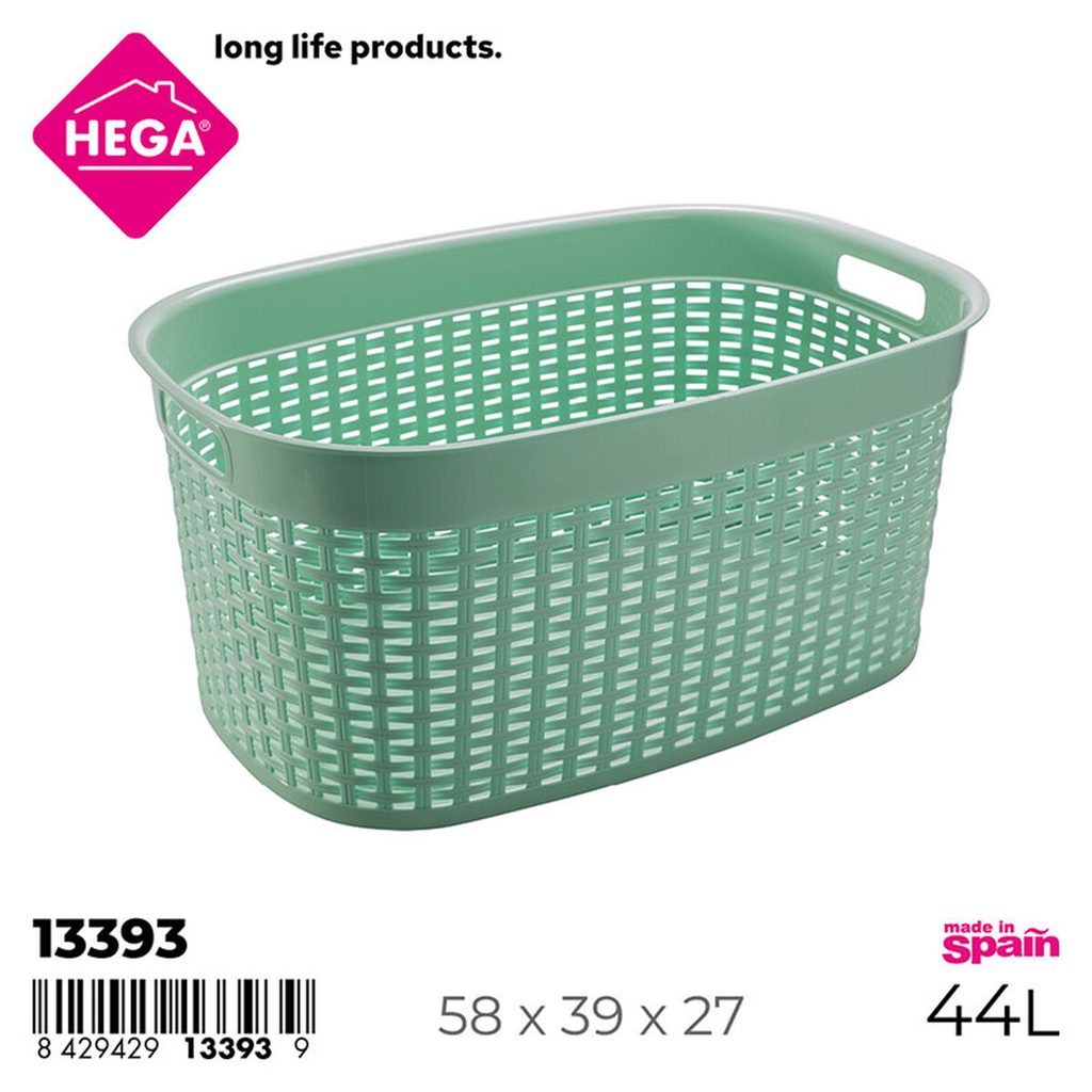 [142592] CESTA DE ROPA RATTAN LINE VERDE 44 LTS