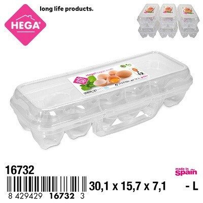 [144320] HUEVERA PALENCIA RECTANGULAR CON ASA 12 HUEVOS