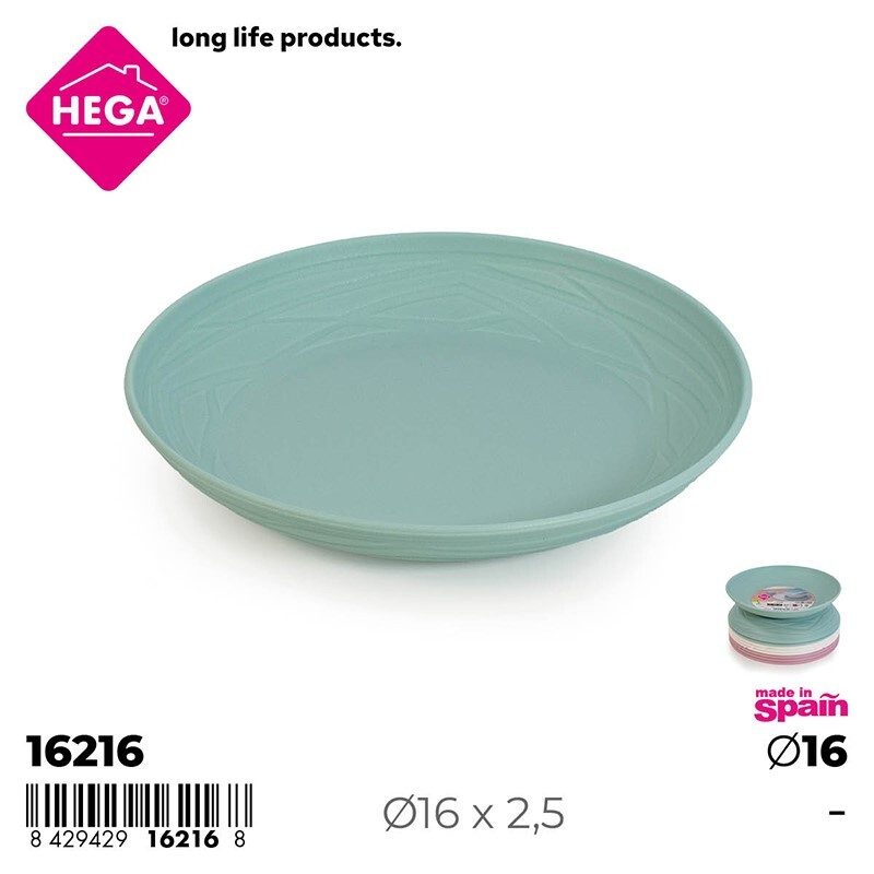 [146997] PLATO LLANO VAJILLA NIDO SURTIDO PASTEL 16 CM