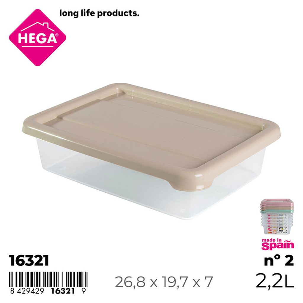 [147008] BANDEJA CON TAPA FRIGO RECTANGULAR Nº 2 2.2 LTS