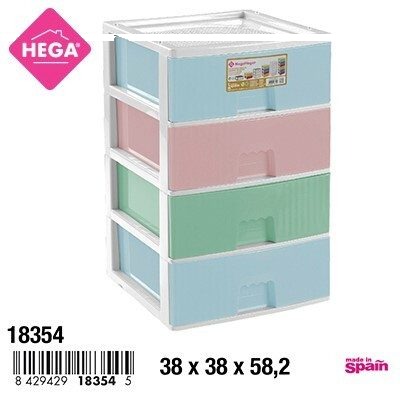 [148963] CAJONERA EIFFEL MODULAR 4 CAJONES BLANCO SURTIDO
