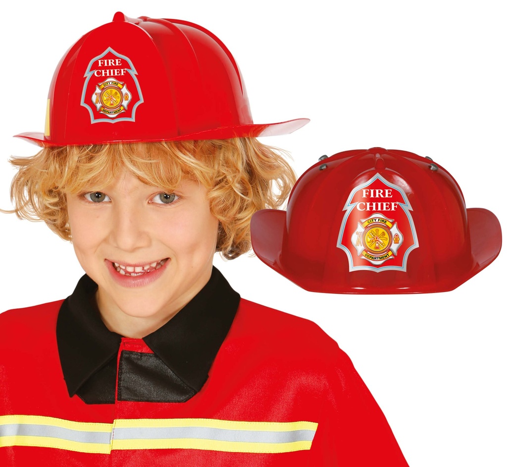[139080] Casco Bombero Infantil Rojo