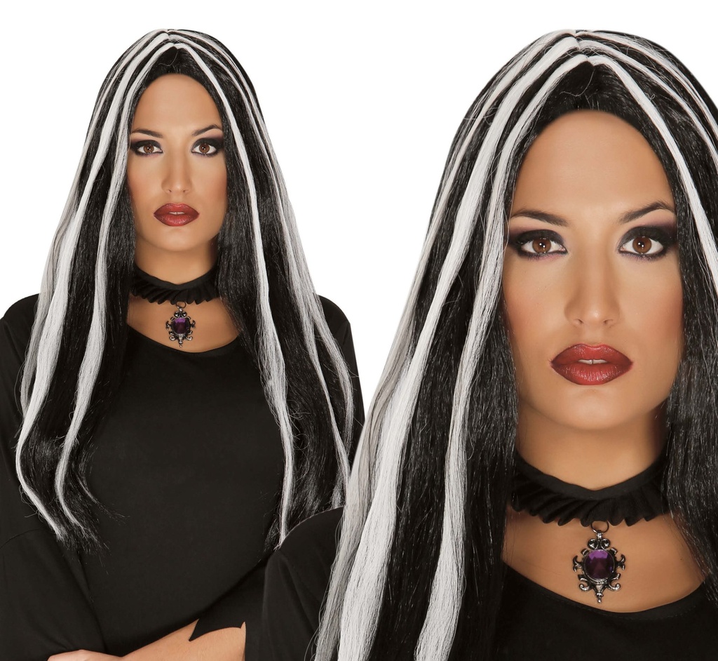 [130761] Peluca Bruja con Mechas Blancas