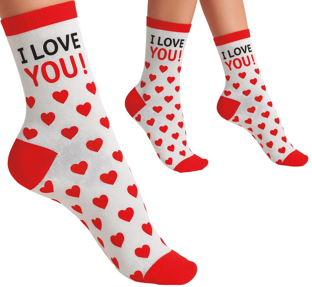 [148284] Calcetines Corazones I Love You Talla 42-48