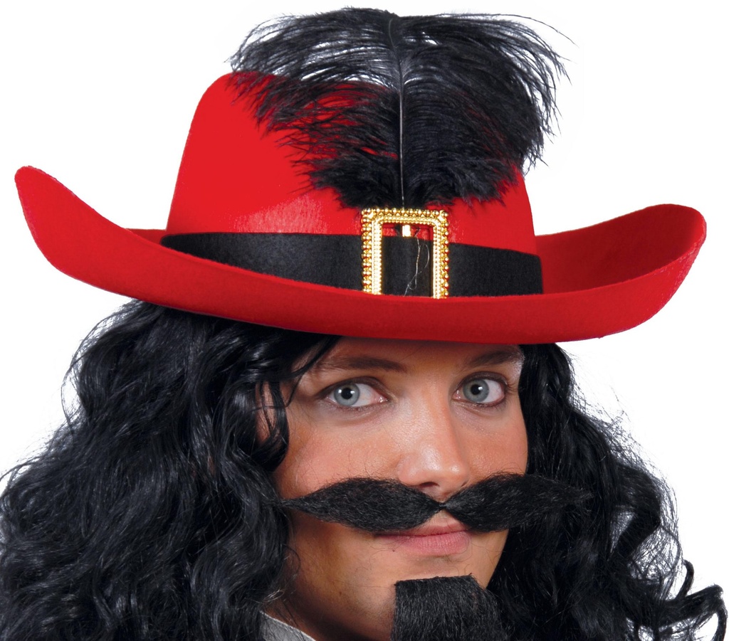 [148296] Sombrero Fieltra Mosquetero Rojo