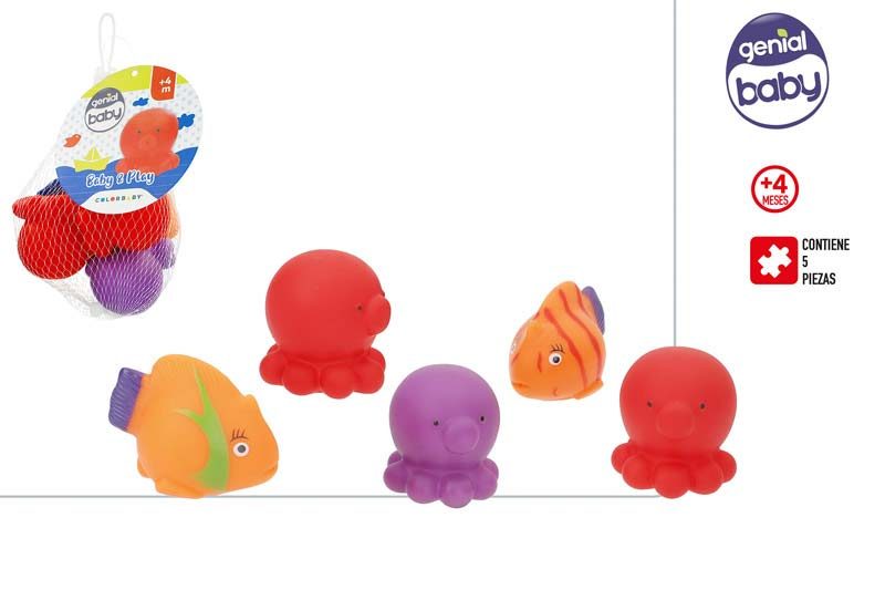 [147128] Animales Marinos Vinilo en Red 5 PZAS