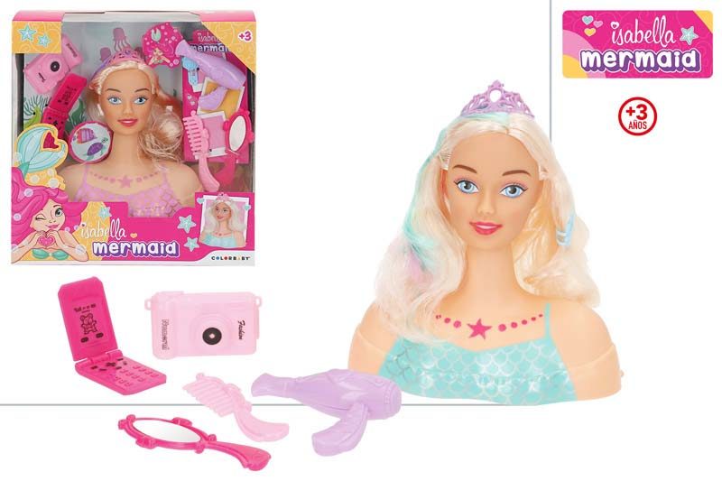 [147178] Busto Muñeca Isabella con Accesorios