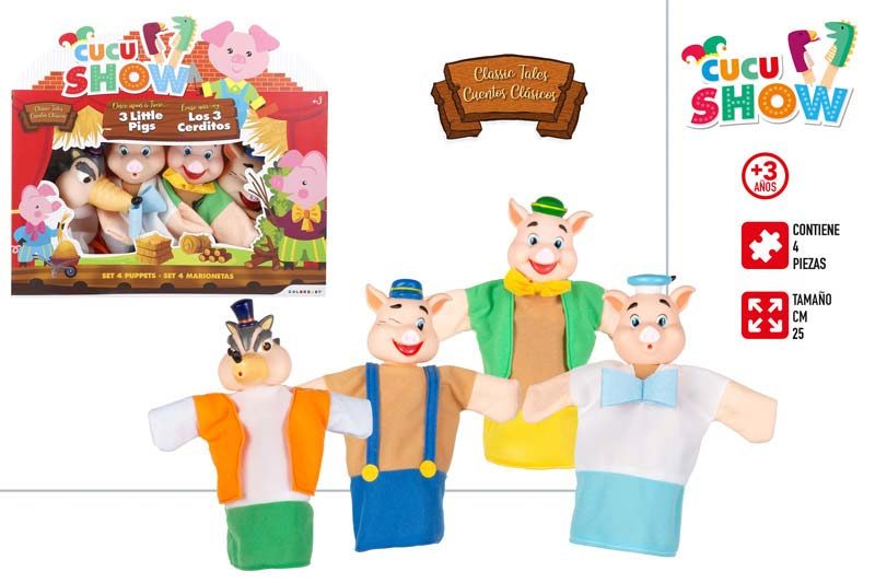 [147187] Marionetas los 3 Cerditos 4 UDS