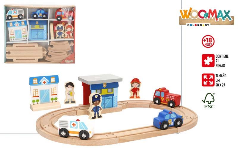[147210] Circuito Madera con 3 Vehiculos