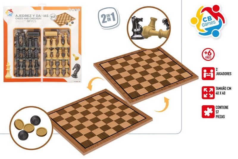[147258] Juego Ajedrez y Damas 57 PZAS