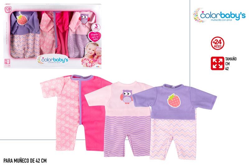 [111108] Set 3 Trajes Bebe 41 CM