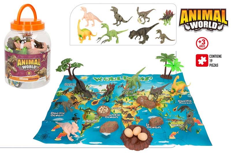 [139152] Figuras Dinosaurios Animal World 19 PZAS