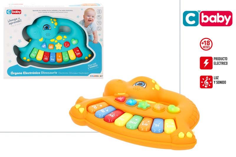 [147317] Organo Electrico Musical Dinosaurio + 18 Meses