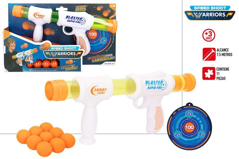 [147335] Pistola Warriors Bolas con 10 Bolas