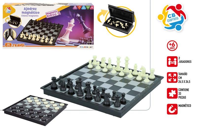 [124894] Juego Ajedrez/Damas Magnetico 57 PZAS + 6 Años