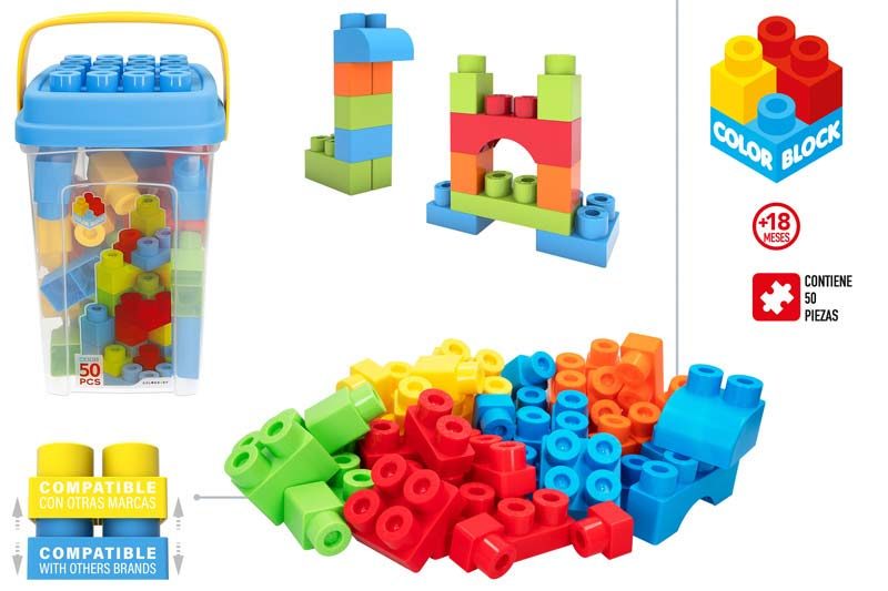 [139205] Cubo Color Block Construccion 50 PZAS