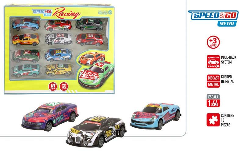 [125076] Coche Racing Metal 1:64 10 UDS en Caja