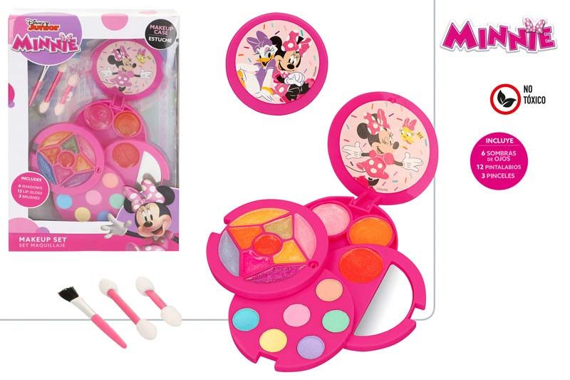 [116476] Maquillaje Minnie 6 Sombras, 12 Brillos y 3 Pinceles en Caja