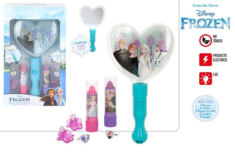 [124943] Espejo Frozen con Luz y Balsamo Labial en Caja