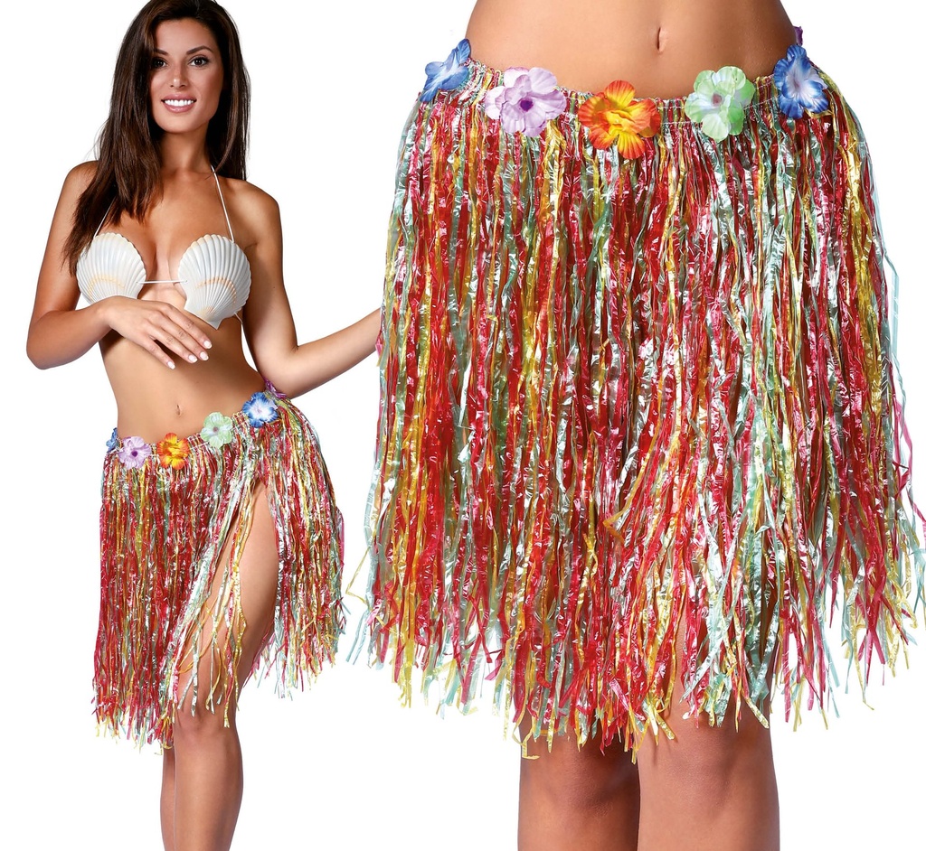 [106786] Falda Hawaiana Flores Multicolor 50 CMS