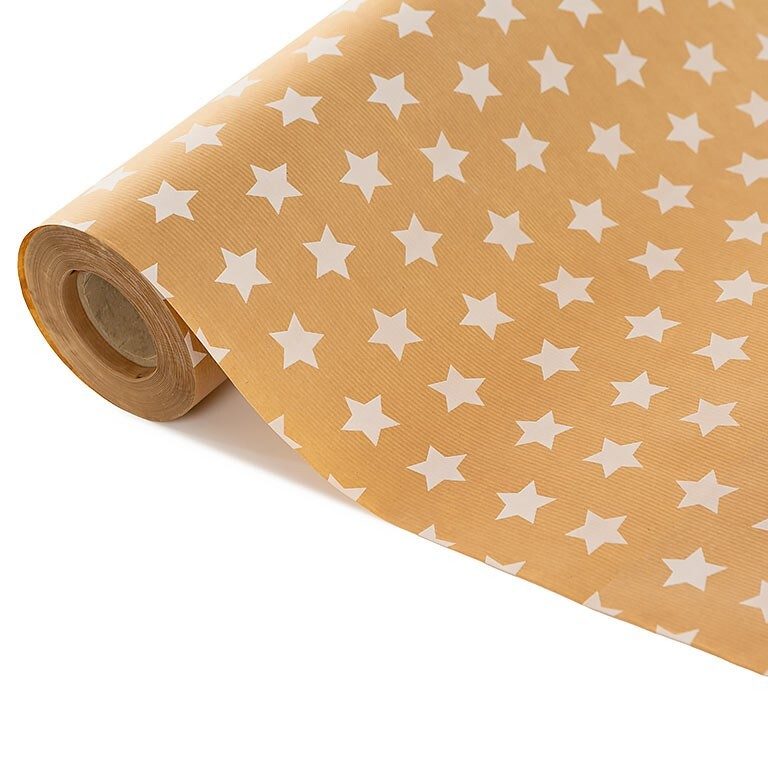 [152269] BOBINA PAPEL REGALO ESTRELLA KRAFT 62 CM