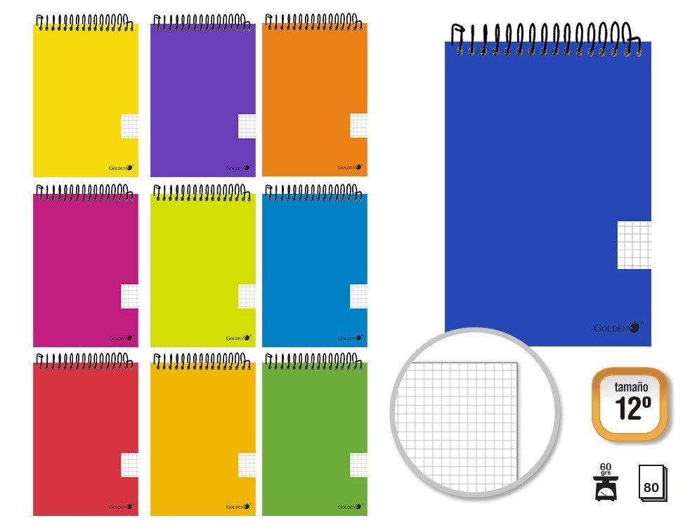 [111737] CUADERNO GOLDEN T.P 12" 80 HOJAS APAISADO