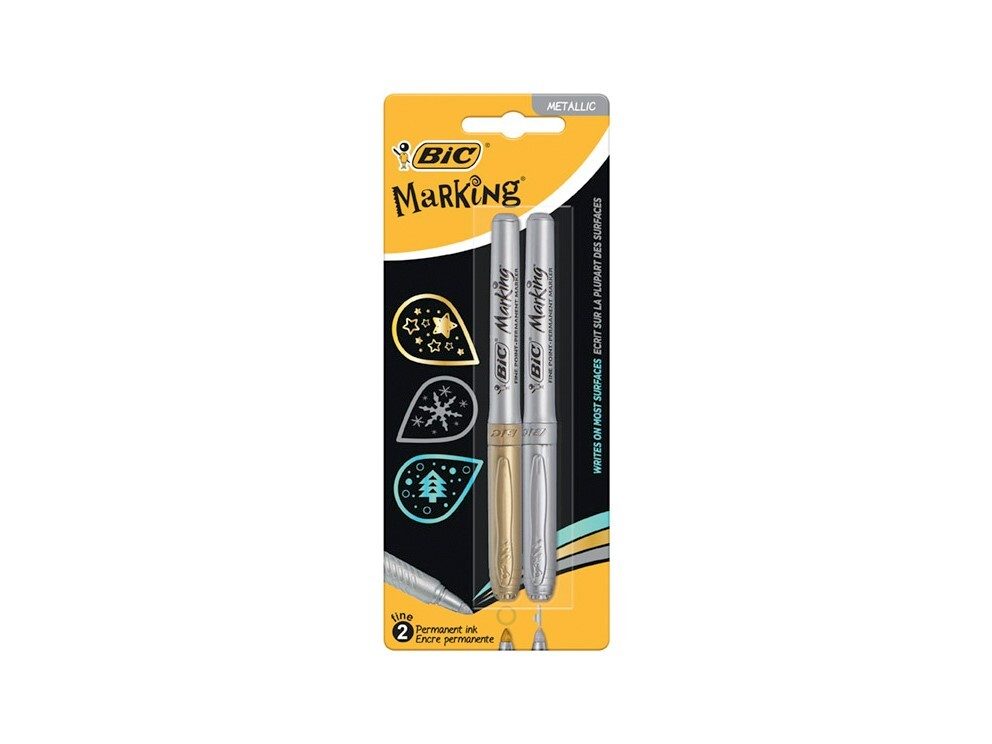[144818] ROTULADOR PERMANENTE BIC ORO PLATA BL2