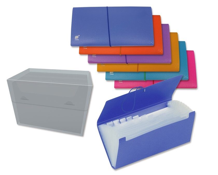 [151672] CARPETA FUELLE NEON POLIPROPILENO RECIBOS 12 APARTADOS
