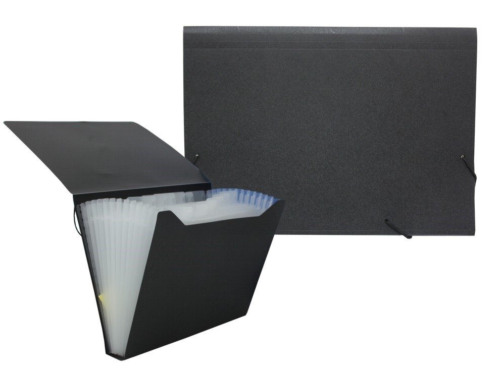 [151674] CARPETA FUELLE OPACA NEGRO POLIPROPILENO 12 APARTADOS