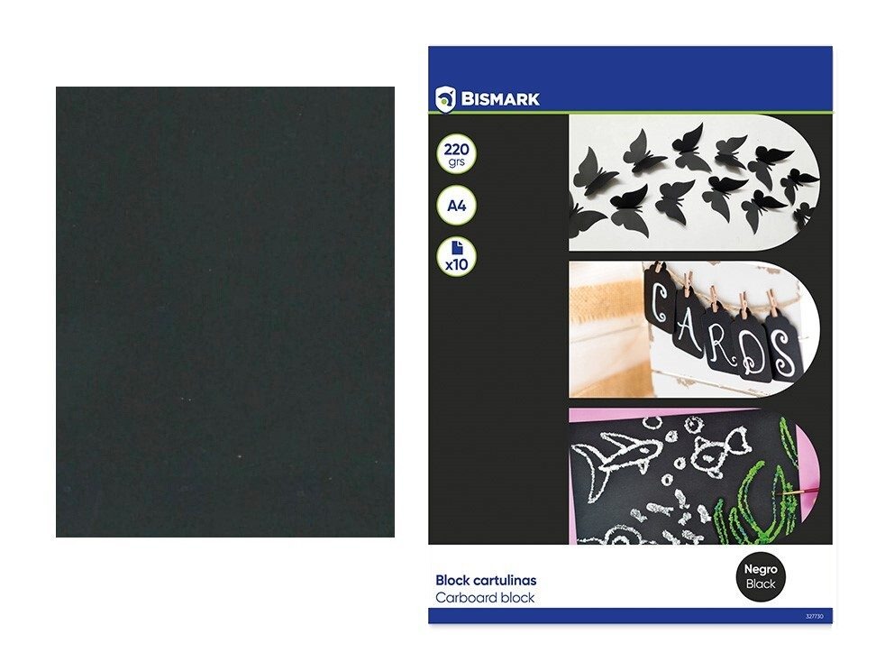 [151689] CARTULINA NEGRA A4 180 GRS BLOCK 12 UDS