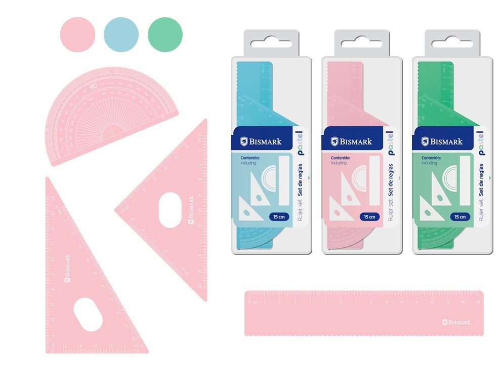 [151704] SET REGLAS PATEL EN CAJA 15 CM 4 REGLAS BISMARK