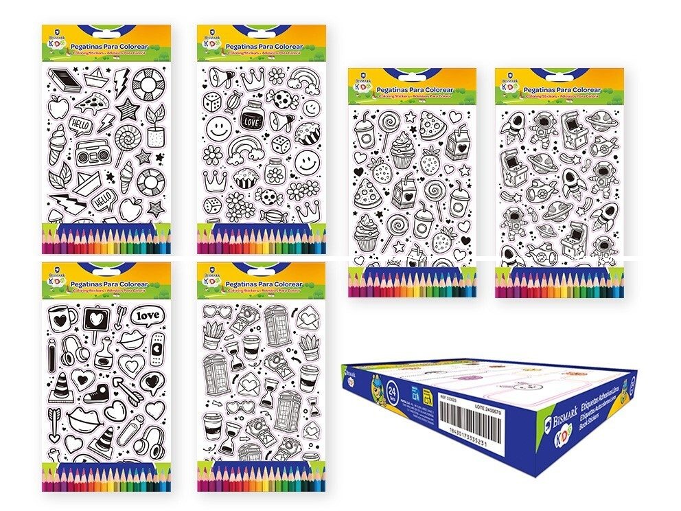 [151710] PEGATINAS PARA COLOREAR 6 DISEÑOS BISMARK