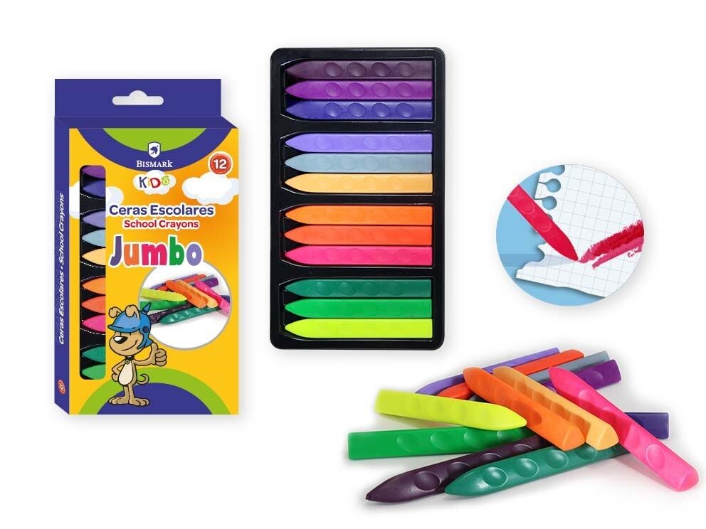 [151711] CERAS ESCOLARES JUMBO 12 COLORES BISMARK KIDS