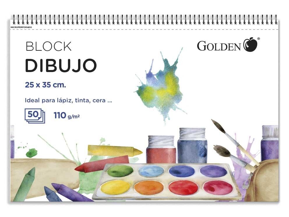 [151713] CUADERNO DE DIBUJO 25 X 35 CM 110 GRS 50 HOJAS GOLDEN
