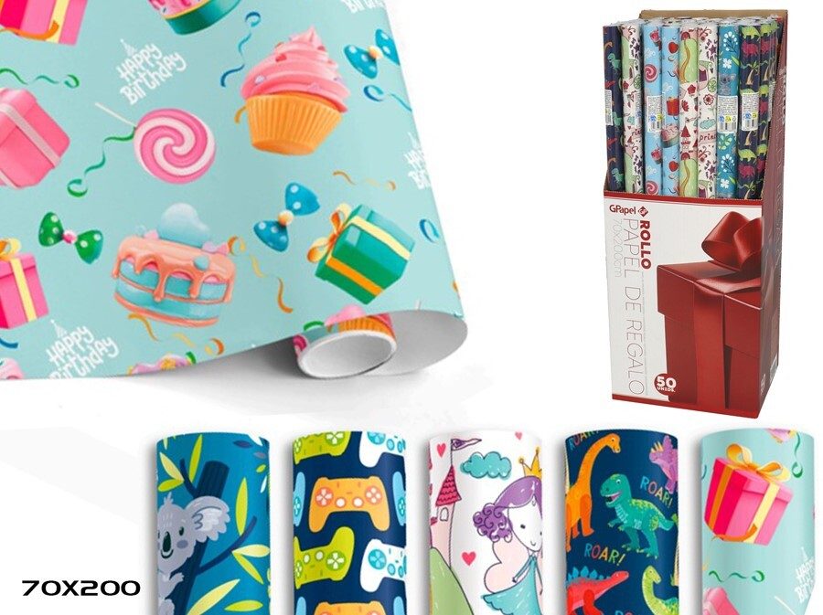 [138035] ROLLO PAPEL REGALO CHILDREN 0.70 X 2 MTS