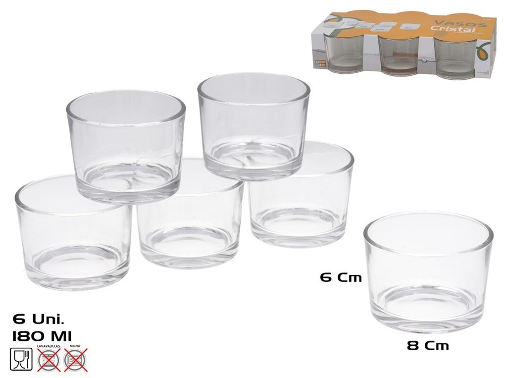 [140363] VASO CRISTAL SUECIA 180 ML 6 UDS