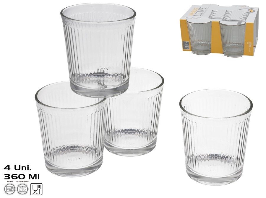 [144717] VASO CRISTAL LINE 360 ML SET 4 UDS