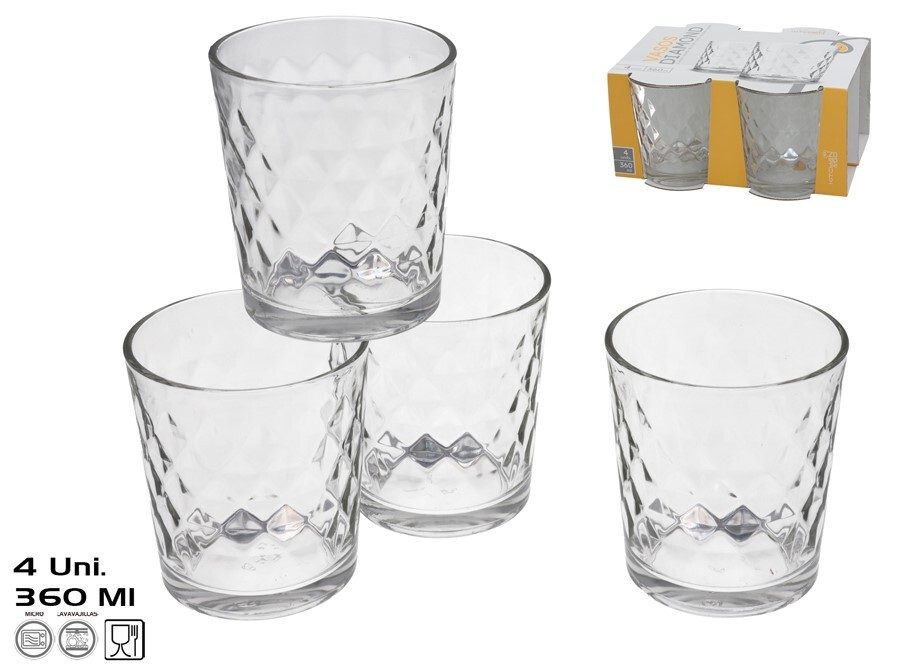 [144718] VASO CRISTAL DIAMOND 360 ML SET 4 UDS