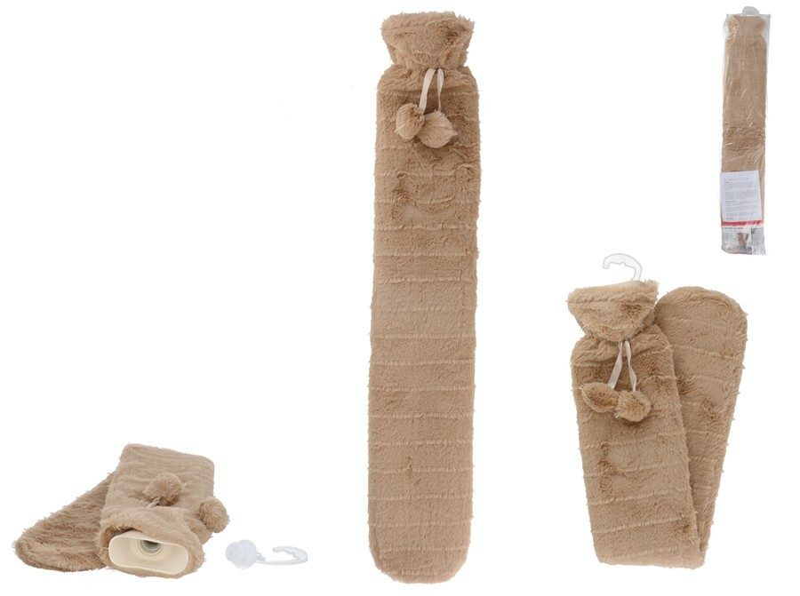 [148040] BOLSA DE AGUA CALIENTE LARGA CON FUNDA DE FELPA 72 X 11 CM 1.8 LTS