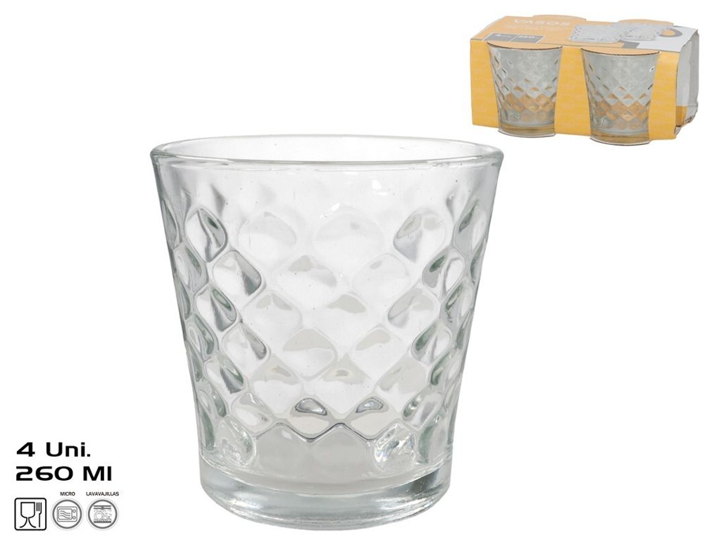 [148041] VASOS DIAMOND 260 ML 4 UDS