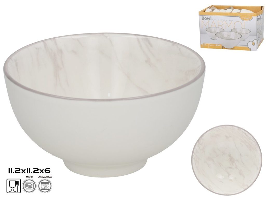 [147602] BOWL REDONDO COLOR MARMOL 11.2 X 11.2 X 6 CM