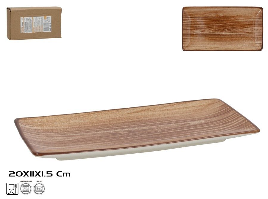 [147964] FUENTE RECTANGULAR COLOR MADERA 20 X 11 X 1.5 CM