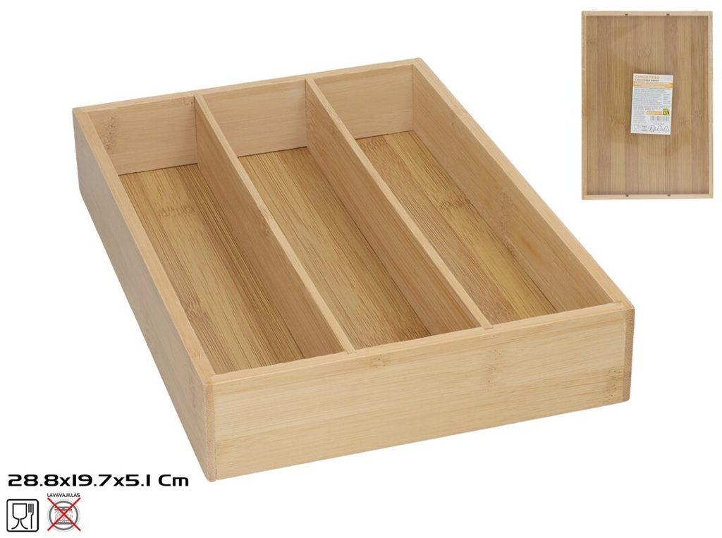 [147983] CUBERTERO BAMBU 3 SECCIONES 28.8 X 19.7 X 5.1 CM