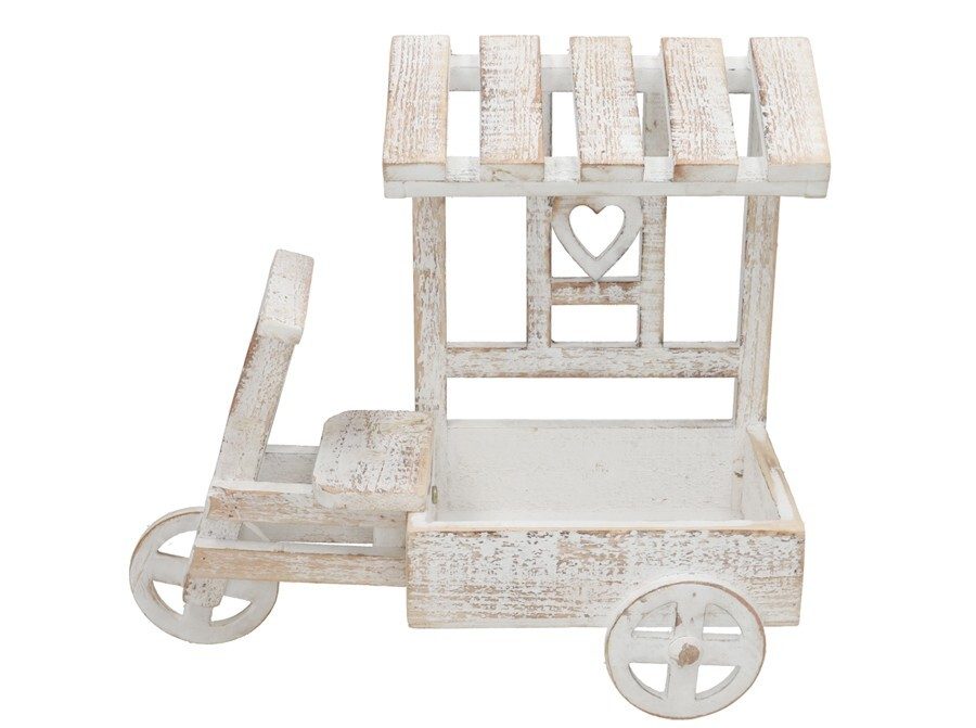 [147986] JARDINERA TRICICLO LUPE BLANCA 38 X 16 X 35 CM