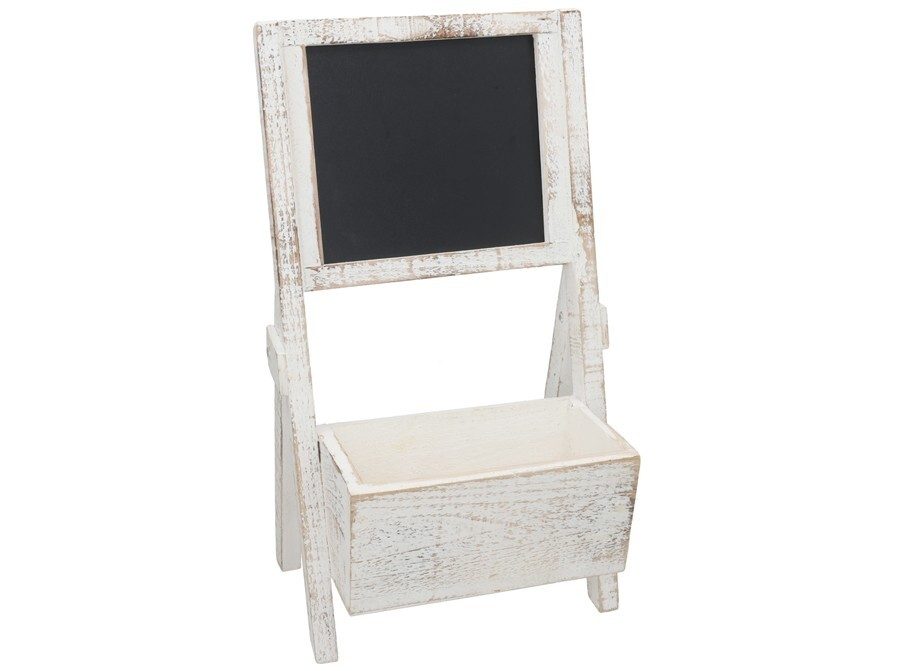 [147994] JARDINERA BLANCA CON PIZARRA 24 X 18 X 42 CM
