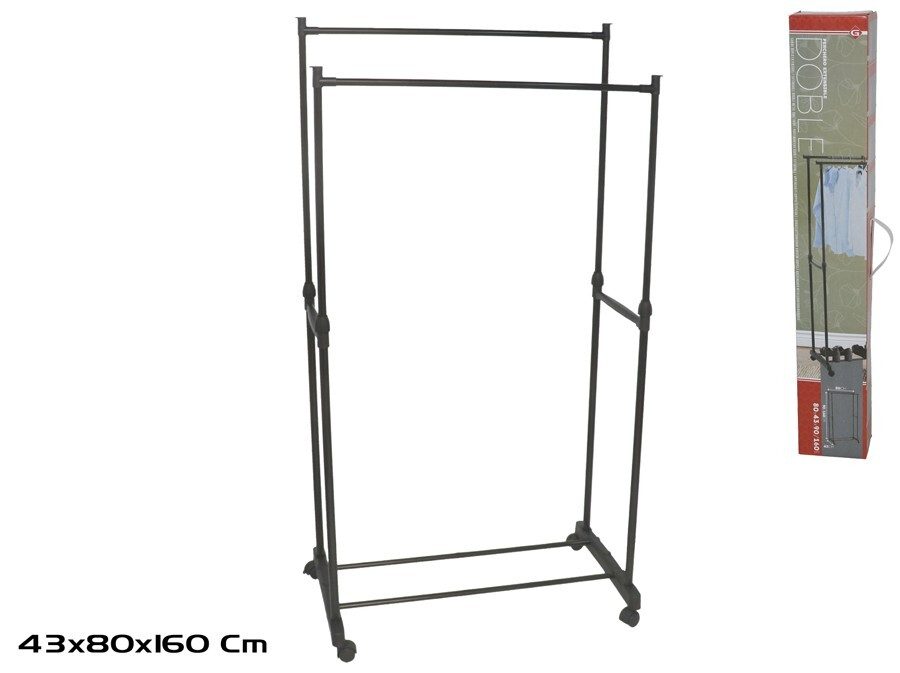 [147834] PERCHERO METAL DOBLE EXTENSIBLE 80 X 43 X 90-160 CM
