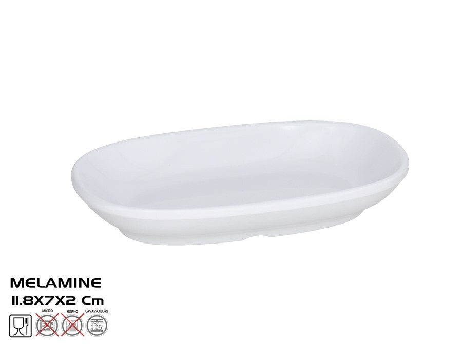 [147840] PLATO INTERIOR OVAL BLANCO MELAMINA 11.8 X 7 X 2 CM