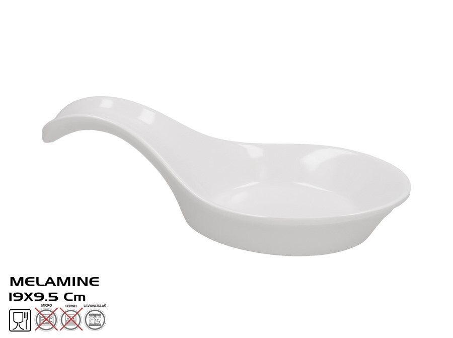 [147844] PORTACUCHARAS BLANCA MELAMINA 88 ML 19 X 9.5 CM