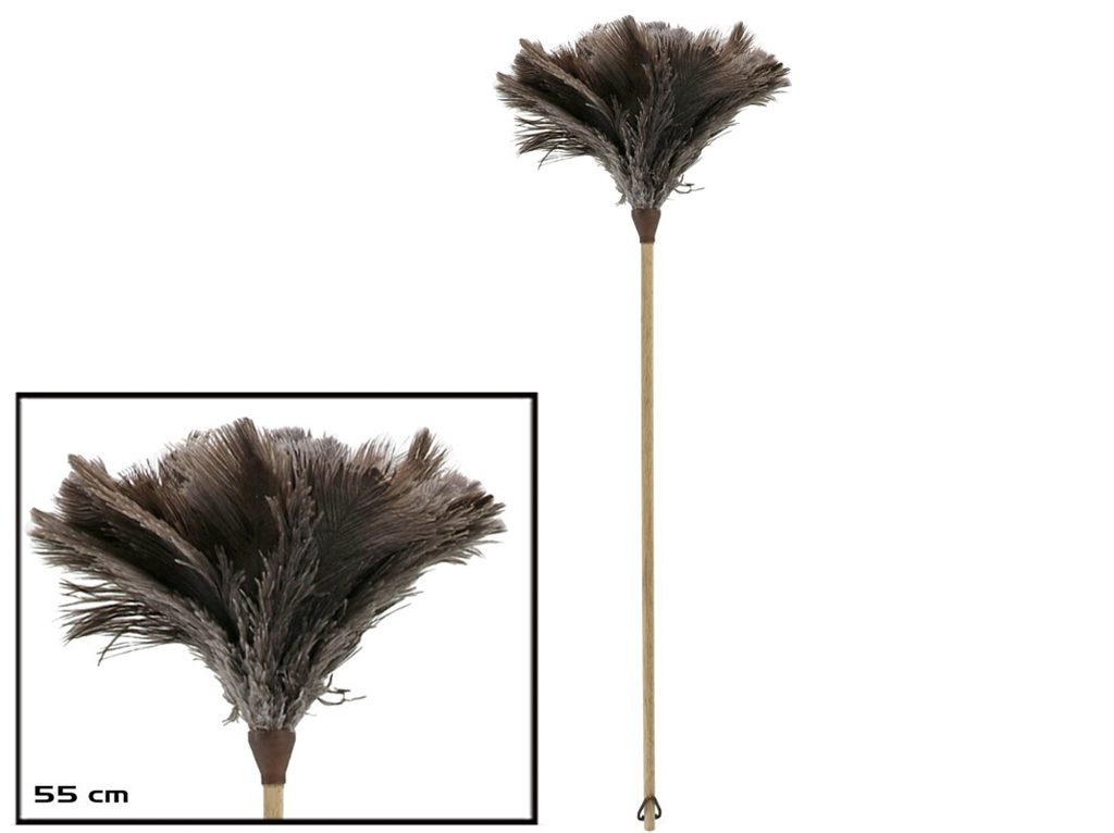 [119822] PLUMERO AVESTRUZ VARILLA MADERA 55 CM
