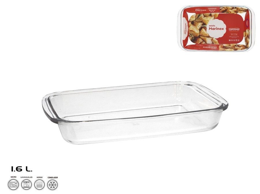 [140290] FUENTE OVALADA CRISTAL MARINEX 30 X 18 X 5 CM 1.6 LTS